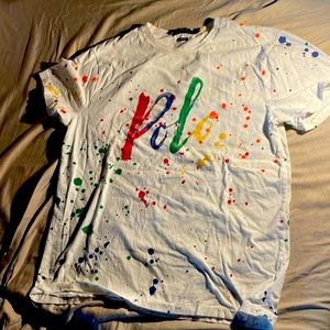Polo Ralph Lauren paint splatter t-shirt size L - Worn less than 5 Xs, good cond